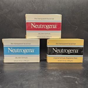 Neutrogena Soap NOS Transparent Facial Bars Oily Skin Dry Skin Original FragFree